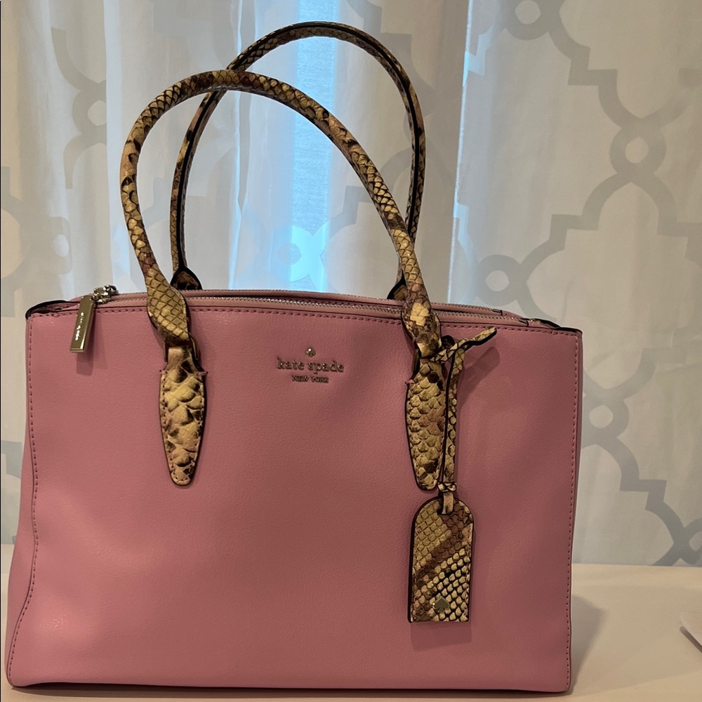 Kate Spade Pink/Lavendar Satchel with snakeskin accents